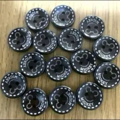 新品未使用　ウッドボタン　木のボタン　ミッキーモチーフ　15コ　15mm