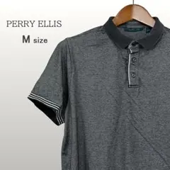 PERRY ELLIS 美品 半袖ポロシャツ 襟裏ロゴ グレー M 0216のサムネイル
