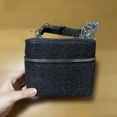 ラメ ショルダーバッグ ブラック チェーン