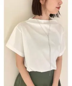 新品 Mila Owen ハイネックデザインカットトップス コットンTシャツのサムネイル