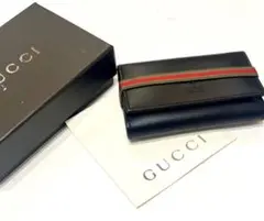 美品　グッチ　キーケース　ロゴ　シェリーライン