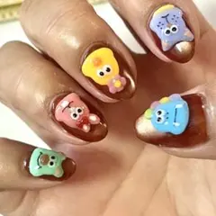 ネイルパーツ 3dネイルパーツ キャラクター カラフル 動物