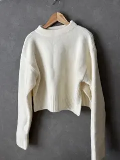 ZARA アイボリー クロップドニット