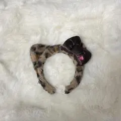ヒョウ柄キティーカチューシャ（リボン付き）