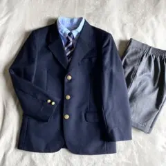 【美品】ピノチオ スーツセットアップ 150 4点セット男の子 ネイビー×グレー