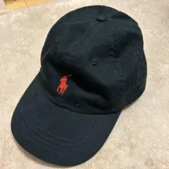 POLO ラルフローレン　黒 べースボールキャップ 赤ロゴ