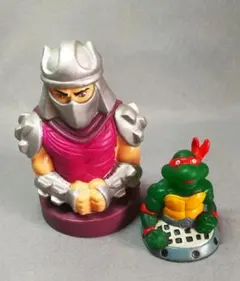 シュレッダー・ラファエロ ソフビフィギュア2体 1990年製