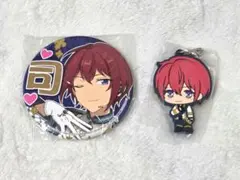 あんスタ　朱桜司　応援缶バッジ　ラバーマスコット