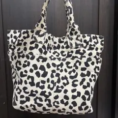【LOWRYS FARM】未使用品☆キャンバストートバッグ レオパード Mサイズ