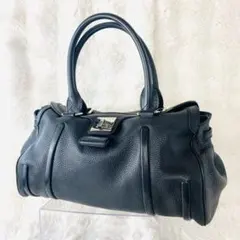 【極美品】セリーヌ レザー ハンドバッグ ブラック シルバー金具