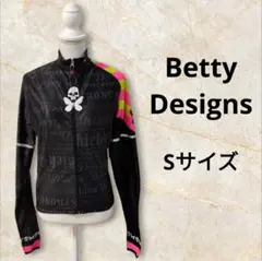 サイクリングジャージ【S】長袖スカル蝶 BettyDesignsレディース自転車