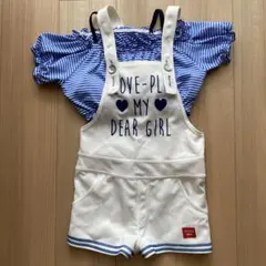 水着　セパレート　可愛い　140 サロペット　ピンクラテ