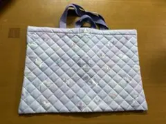 パステル紫 キルティング手提げ袋