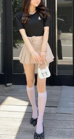 【早い者勝ち⭐️】GRL ベルト付きプリーツ切替ショートパンツのサムネイル