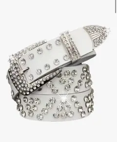 ストーン付きホワイトベルト