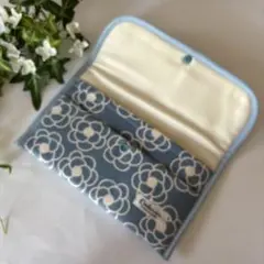 可愛い♡花柄のお薬手帳ケース ハンドメイド ブルー系