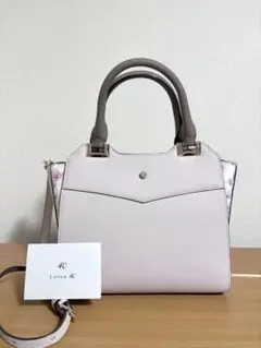 Luria 4℃ ハンドバッグ 肩紐付き 花柄ピンクホワイト