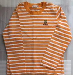 ミキハウス 薄手 ストライプ 長袖Tシャツ 110cm クマ刺繍