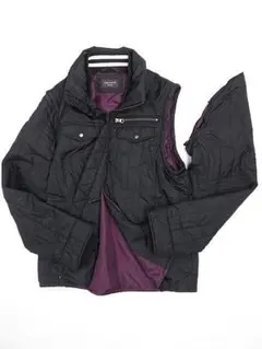 【値下げ】オリヒカ　2WAY仕様　中綿入り　ジャンパー　袖リブ　ベスト　黒　Ｌ