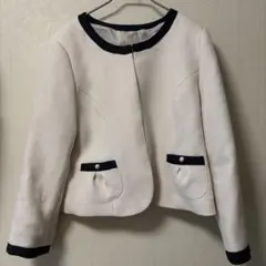 ノーカラージャケット ホワイト