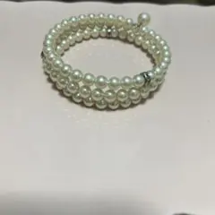 値下げ　ホワイトパール 3連ブレスレット