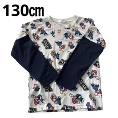スーパーマリオ　長袖　 130㎝　トップス　ロンT 総柄切り替え