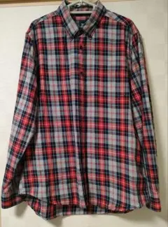 Gap チェック柄 長袖シャツ レッド系ボタンダウン