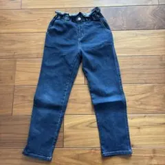 ★branshes★ダークブルー ウエストゴム フリル付きパンツ 130cm