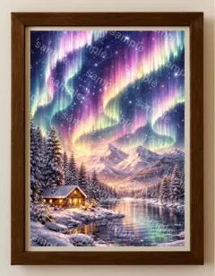 【水彩画アート】聖夜のカーテン 2L版写真用紙