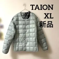 新品未使用品　TAION XL クルーネックダウンジャケット　アイスミント　水色