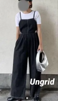 Ungrid 完売サイドオープンデニムサロペ ット