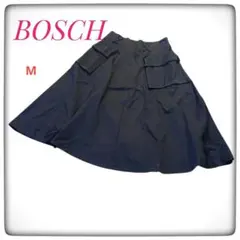 【訳あり】BOSCH フレアスカート ブラック M ポケット付き 綿素材