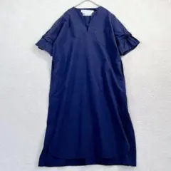 美品 23SS ティッカ 麻 リネンフレアスリーブワンピース 黒 ゆったりめ