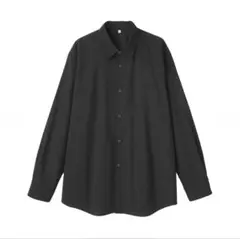 MUJI Labo ウール混レギュラーカラーシャツ 黒 ムジラボ　無印良品