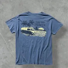 ギルダン両面プリントTシャツワーゲンバス カリフォルニアくすみブルー M 古着のサムネイル