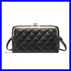 クラッチバッグ キルティング ブラック お財布ショルダー スマホポーチ