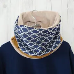 【ハンドメイド】スヌード ネックウォーマー (ミックス×ライトベージュ)