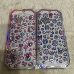 キラキラジュエリーストーンつき装飾シール 2シートセット