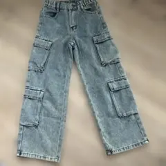 ライトブルー カーゴパンツ 4ポケット