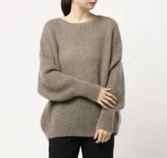 IENA イエナ　モヘヤ混ボートネックワイドプルオーバー　グレー