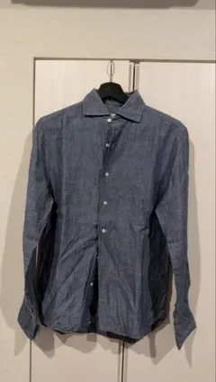 UNITED ARROWS リネンシャツ スリムフィット ブルー Sのサムネイル