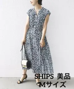 SHIPS＜洗濯機可能＞花柄 サイド プリーツ フレンチスリーブ ワンピースのサムネイル