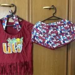 【未使用】女性用水着セット Mサイズ : 赤色