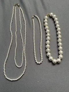 ホワイトパールネックレス3点セット