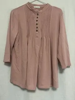 Élien david プリーツシャツ ピンク 五分袖