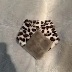 ヒョウ柄ファーマフラー ロング
