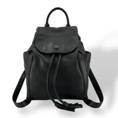 【極美品】トリーバーチ リュックサック オールレザー 肩掛け タッセル デカロゴ 極美品】トリーバーチ リュックサック オールレザー 肩掛け