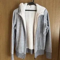UNIQLO ボアスウェットフルジップパーカ Lサイズ グレー