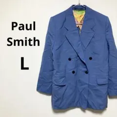 ポールスミス レディース テーラードジャケット 青 ブルー 無地 毛100%
