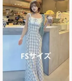 Darich チェックマーメイドロングワンピース ブラック FS